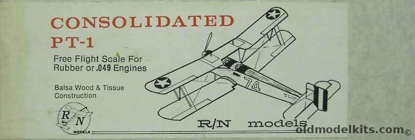 RN Models Consolidated PT-1 - 36 Inch Wingspan Scale Flyer, GF109 plastic model kit